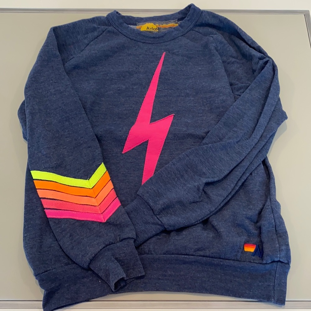 Lightning bolt aviator nation sweatshirt